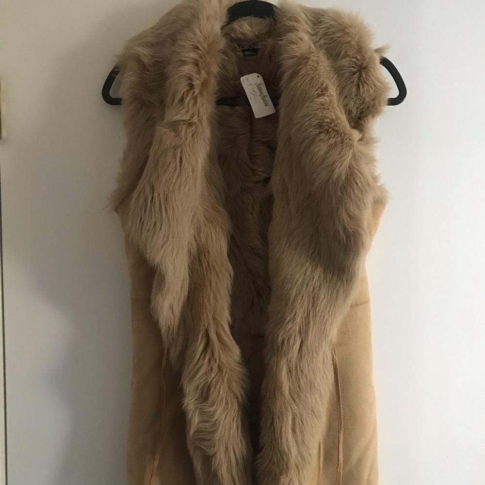 DKNY 100% shearling vest. NWT. Originally $1,148.